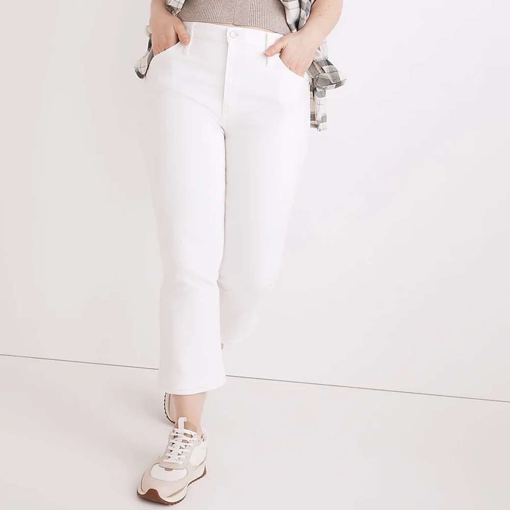 Madewell Cali Demi Boot Jeans in Pure White